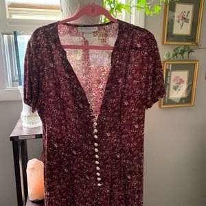 Vintage floral button down dress